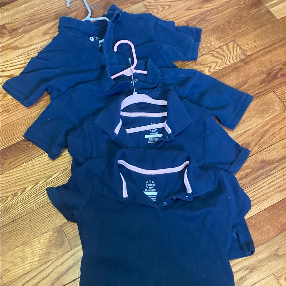 LOT of 4 Blue Polos Wonder Nation size Small 6-7 Uniform/Formal